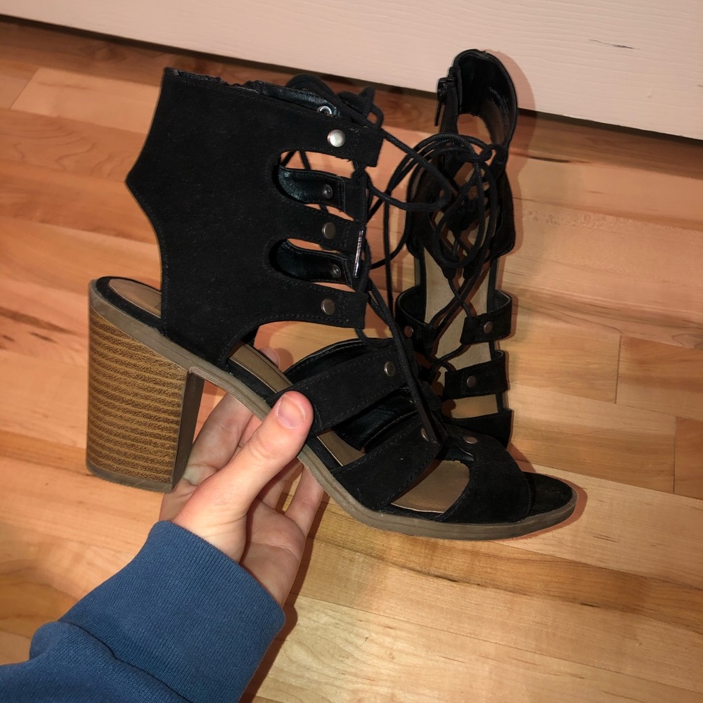 Target Heeled Sandals, Size 8, Black